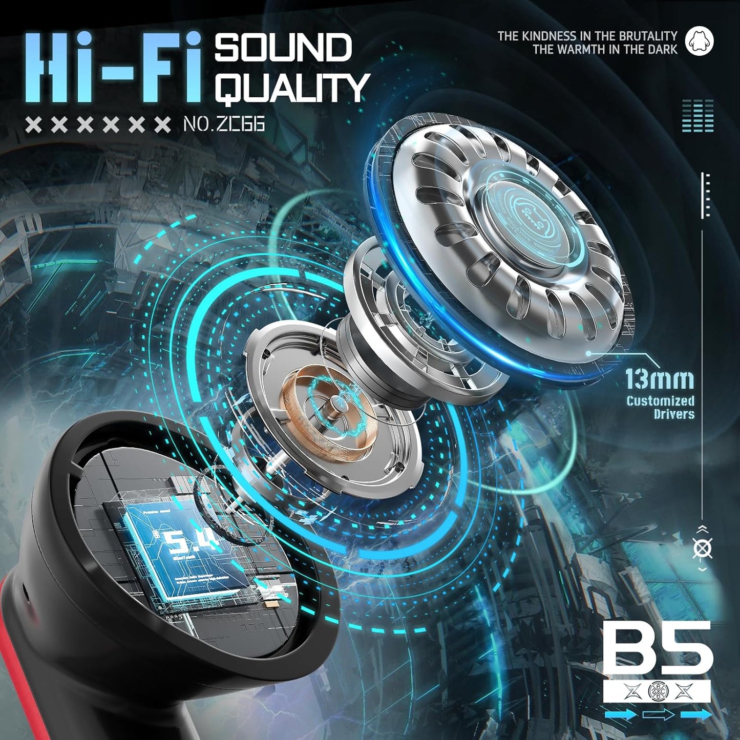 ZOMBIES CAT Sleep Earbuds for Side Sleepers, Sleep Headphones Wireless Bluetooth 5.3 LED Power Display