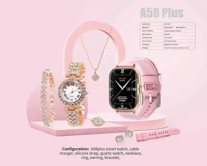 A58 Plus Smart Watch Bracelet with Touch Control and Bluetooth Fitness Tracker with Blood Pressure Monitoring Feature