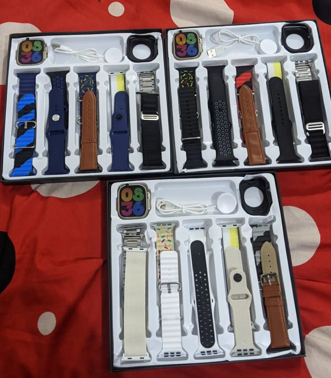 10 In 1 Ultra Smart Watch 2.1 Inch Full HD Screen Series 8 Wireless Charging 10 Straps & Waterproof.